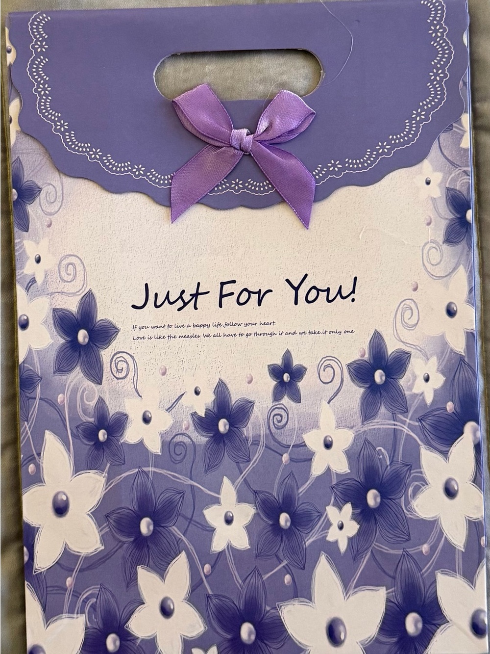 10 Pc Purple Floral Gift Bag Bundle New